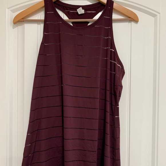 Athleta Tank in Burgundy with sheer stripes - Picture 1 of 4